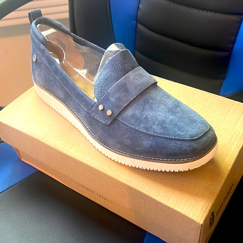 Hush Puppies - Blue Suede Slip on Loafer